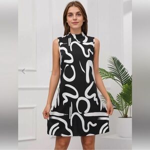 Color Block High Neck Trumpet Dress